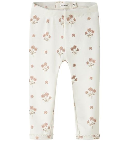 Lil Atelier Leggings - NbfLayo - Coconut Milk/Flower Pink