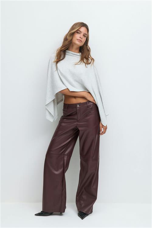 Gina Tricot - Straight pu trousers - bukser med lige ben - Lilla - 34 - Dame