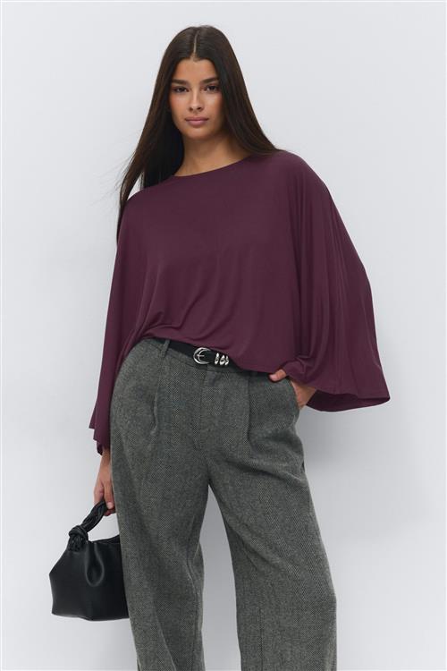 Gina Tricot - Poncho top - cape topper - Rød - M - Dame