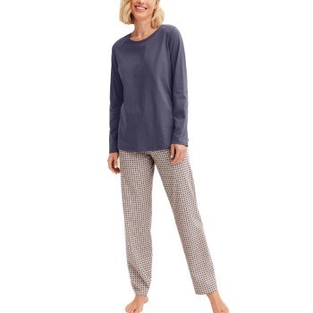Calida Graphic Nights Pyjamas Midnatsblå bomuld Medium Dame