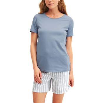 Calida Striped Dreams Short Pyjama Blå bomuld Small Dame