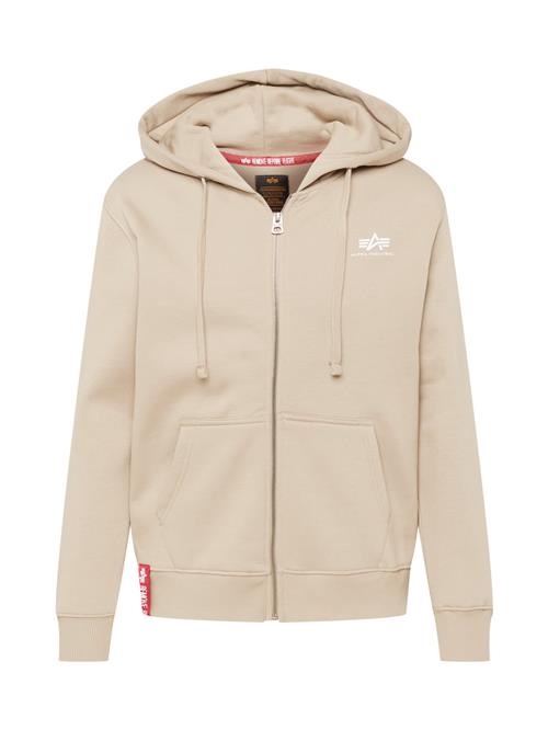 ALPHA INDUSTRIES Sweatjakke  sand / rød / hvid