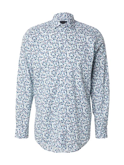 Bruun & Stengade Skjorte 'Karatsev'  ensian / cyanblå / mint / hvid