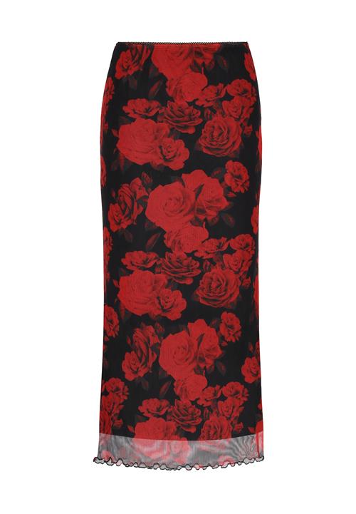 myMo ROCKS Nederdel 'Fashion Look'  antracit / rød / sort