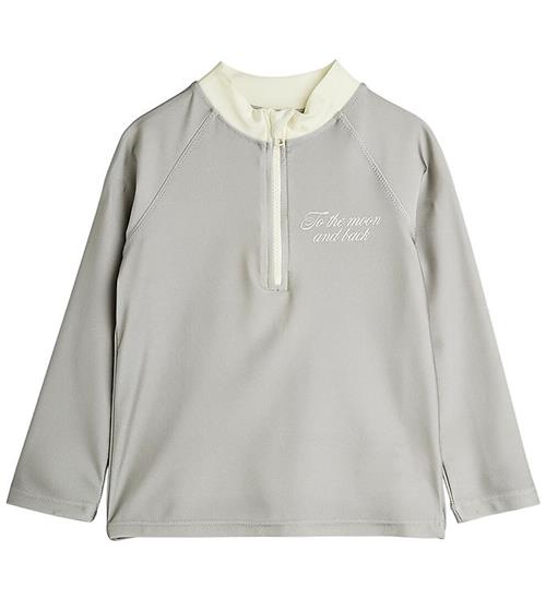 Mini Rodini Badebluse - UV40+ - To The Moon - Grå