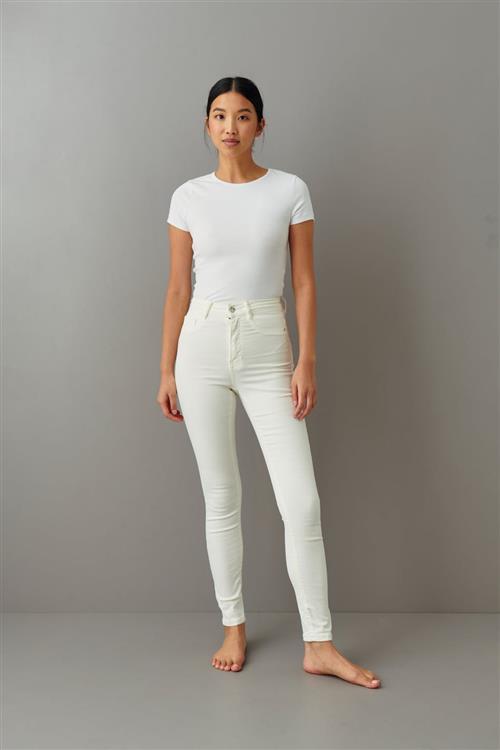 Gina Tricot - high waist jeans - Highwaist jeans - Hvid - XS - Dame
