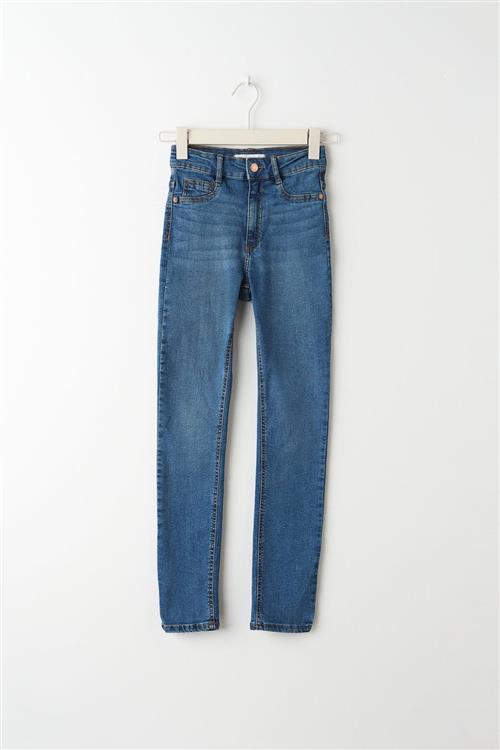 Gina Tricot - molly petite high w jeans - Highwaist jeans - Blå - XS - Dame