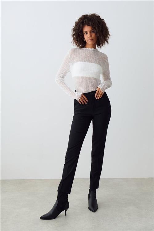 Gina Tricot - Slacks trousers - Bukser - Sort - M - Dame