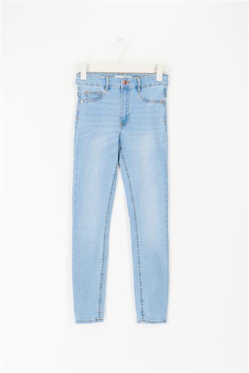 Gina Tricot - molly petite high w jeans - Highwaist jeans - Blå - S - Dame