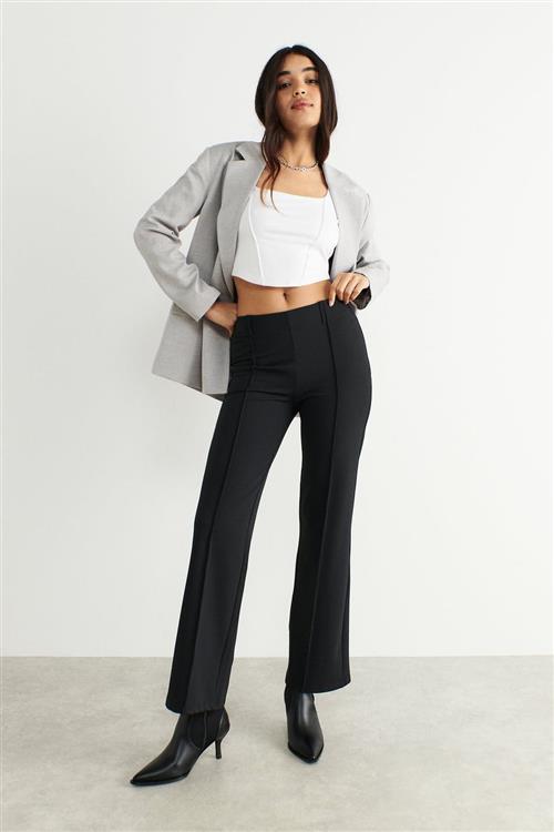 Gina Tricot - Jersey trousers - Vide bukser - Sort - M - Dame