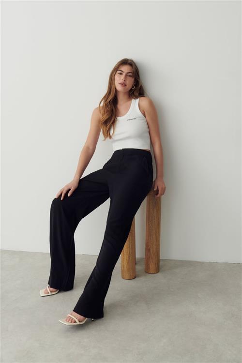 Gina Tricot - Relaxed viscose trousers - Bukser - Sort - L - Dame