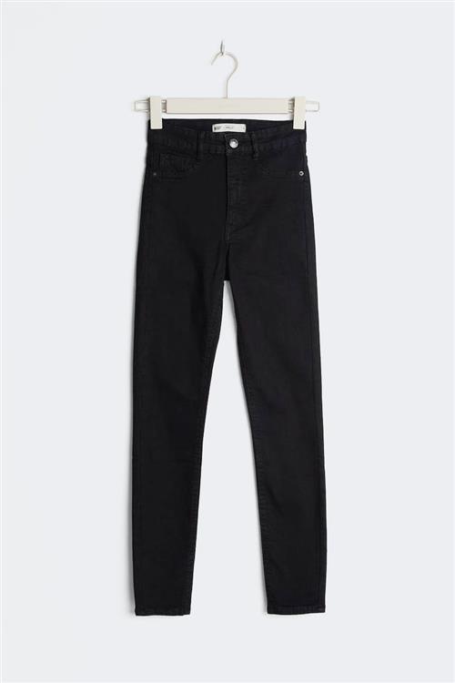 Gina Tricot - molly petite high w jeans - Highwaist jeans - Sort - L - Dame