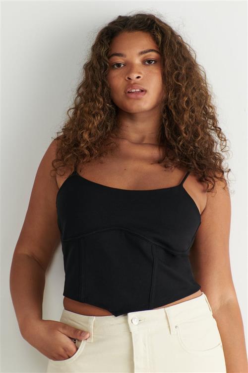 Gina Tricot - crissy singlet - Tanktops - Sort - S - Dame