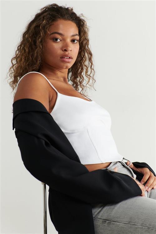 Gina Tricot - crissy singlet - Toppe uden ærmer - Hvid - S - Dame