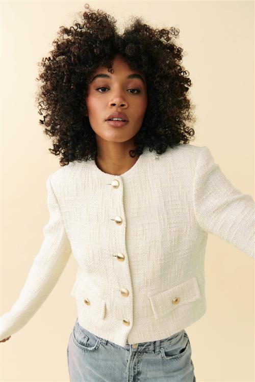 Gina Tricot - Tweed jacket - Jakker - Hvid - 36 - Dame