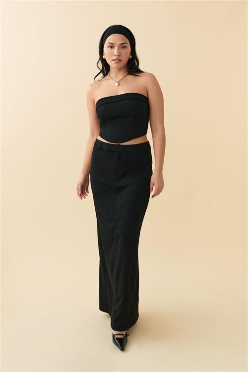 Gina Tricot - Maxi slit skirt - lange nederdele - Sort - 42 - Dame