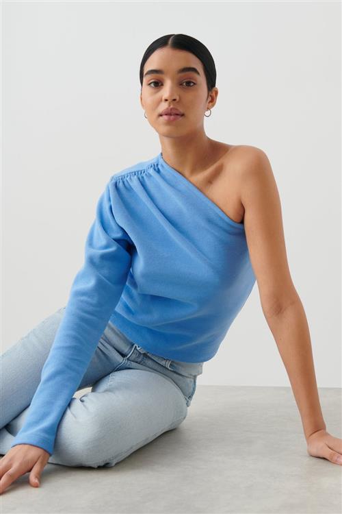 Gina Tricot - One shoulder top - Off shoulder-top - Blå - S - Dame