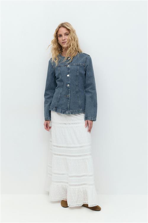 Gina Tricot - Broderie maxi skirt - lange nederdele - Hvid - XL - Dame