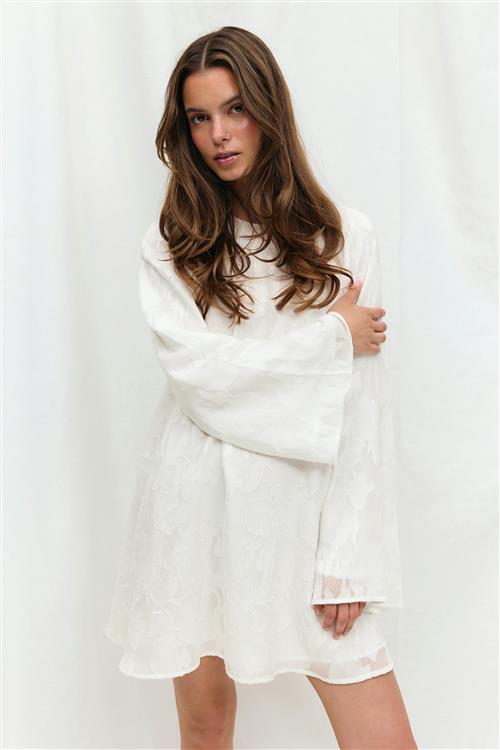 Gina Tricot - Wide flowy floral dress - blomstrede kjoler - Hvid - M - Dame