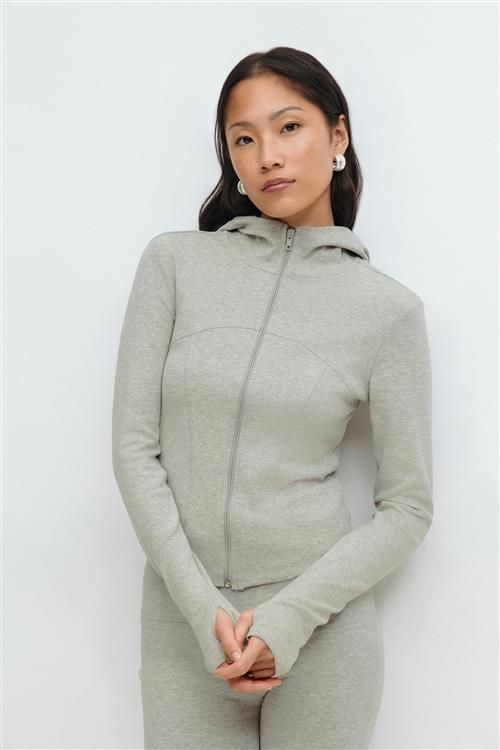 Gina Tricot - Zip hoodie jacket - hoodies - Grå - S - Dame