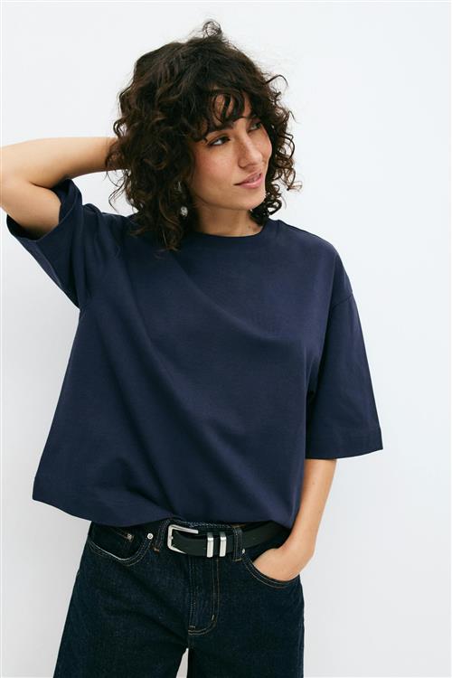 Gina Tricot - Perfect boxy tee - t-shirts - Blå - XL - Dame