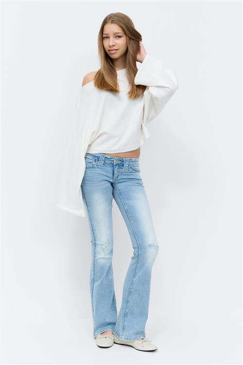 Gina Tricot - Y too clean flare jeans - low waist jeans til piger 9–14 år - Blå - 146 - Pige