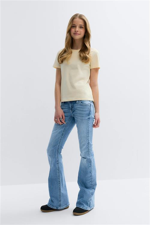 Gina Tricot - Y too messy flare jeans tall - low waist jeans - Blå - 152 - Pige