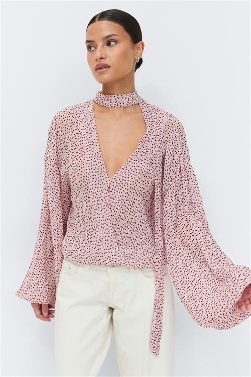 Gina Tricot - Scarf blouse - Bluser - Lyserød - S - Dame