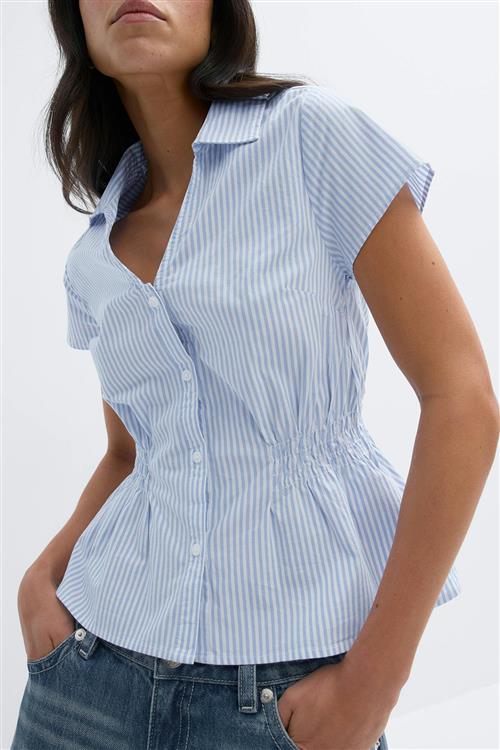 Gina Tricot - Smock blouse - Bluser - Blå - S - Dame