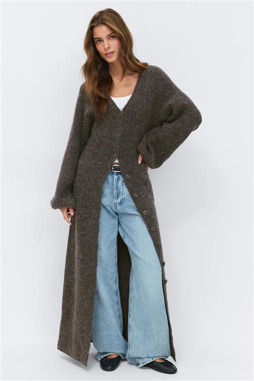 Gina Tricot - Knitted button down dress - Strikkjoler - Beige - S - Dame