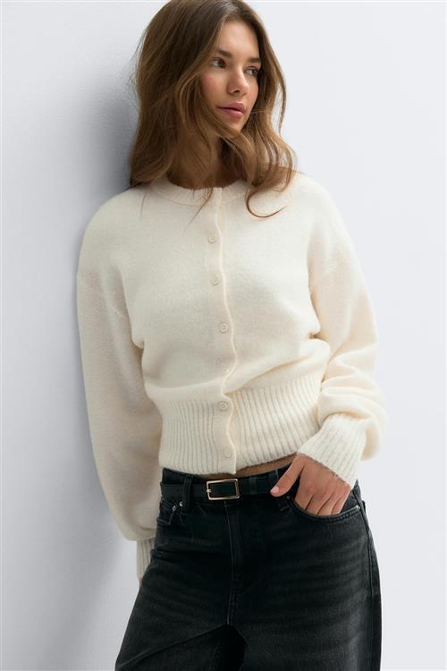 Gina Tricot - Knitted cardigan - Cardigans - Hvid - XL - Dame