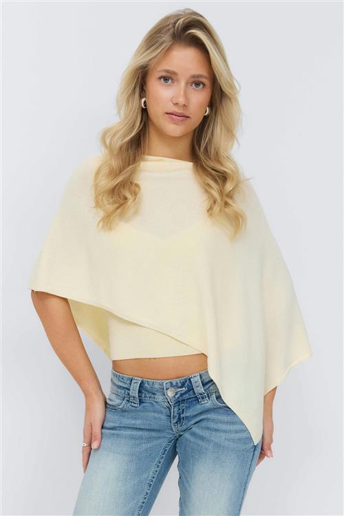 Gina Tricot - 14+ knitted poncho - Toppe - Gul - XS/S - Dame