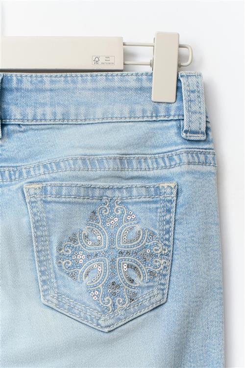 Gina Tricot - 14+ the cross low jeans tall - Low waist jeans - Blå - S - Dame