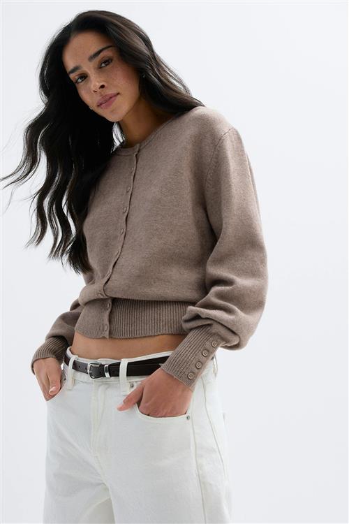 Gina Tricot - Knitted cardigan - Cardigans - Beige - M - Dame