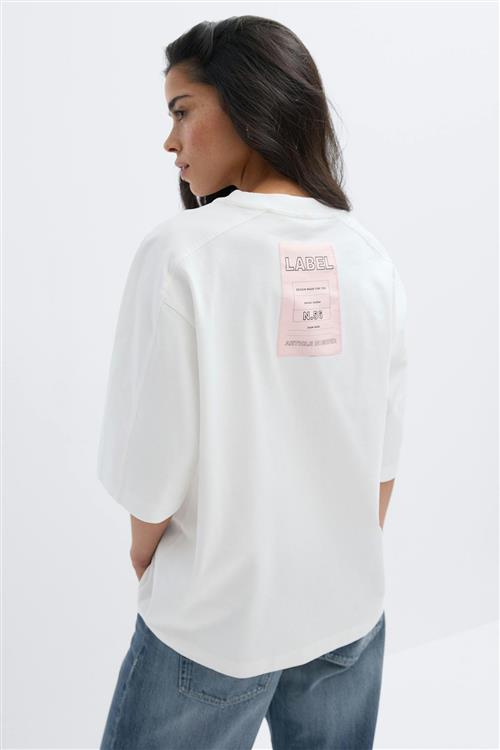 Gina Tricot - Patch detail tee - t-shirts - Hvid - S - Dame