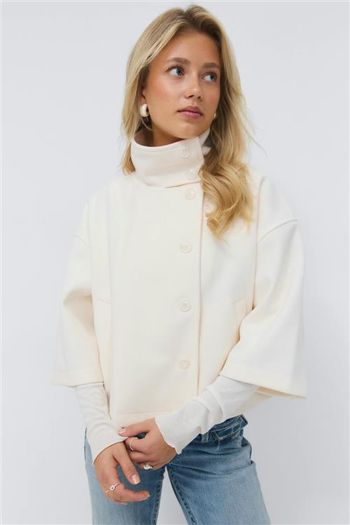 Gina Tricot - 14+ short felt jacket - jakke - Hvid - XS - Dame