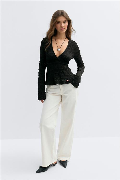 Gina Tricot - Tie back top - toppe med bindebånd - Sort - S - Dame