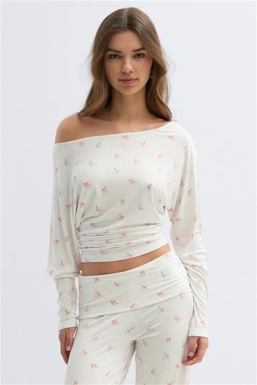 Gina Tricot - Soft slouchy loungewear top - loungewear - Hvid - M - Dame