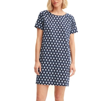 Calida Daylight Dreams Short Sleeved Nightdress Marineblå bomuld Large Dame