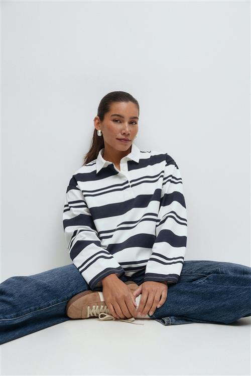 Gina Tricot - Collar top - poloshirts - Hvid - S - Dame