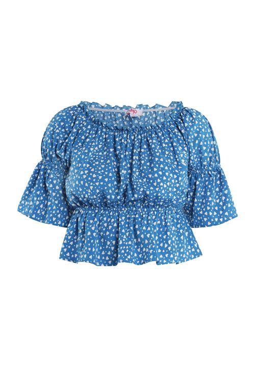 MYMO Bluse  blå / hvid