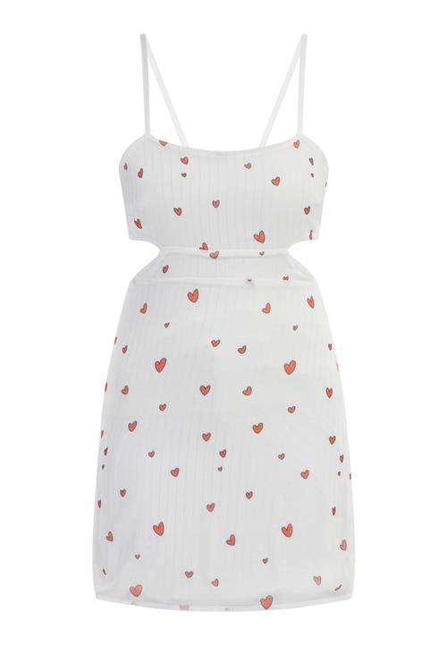 MYMO Sommerkjole  orangerød / sort / sølv / hvid