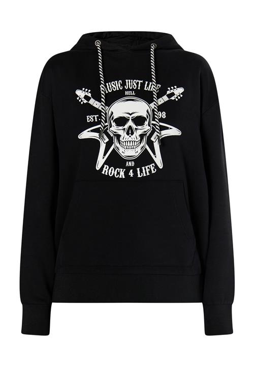 myMo ROCKS Sweatshirt 'Blonda'  sort / hvid
