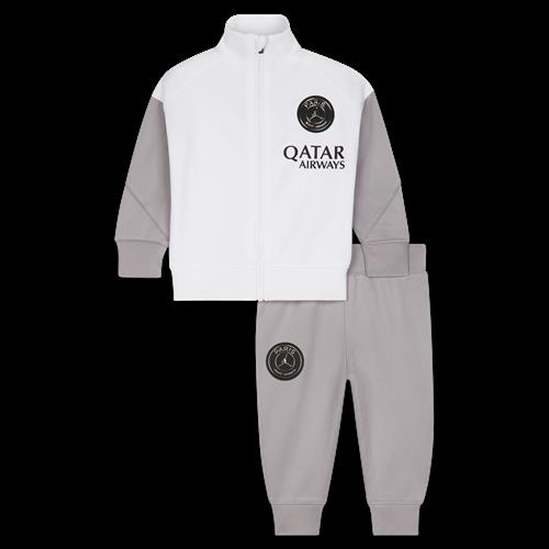 Maskinstrikket Paris Saint-Germain Strike Night Edition Jordan Dri-FIT-fodboldtracksuit til babyer/småbørn - hvid