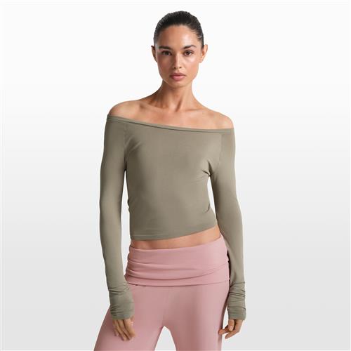NikeSKIMS Stretch Knit off-shoulder top med lange ærmer til kvinder - brun