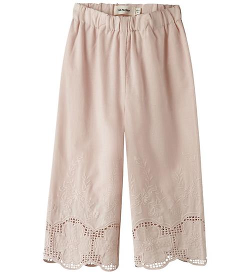 Lil' Atelier Bukser - NmfDayna - Wide - Peach Whip m. Broderie A