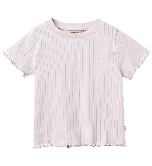 Wheat T-shirt - Rib/Hulmønster - Irene - Purple Light