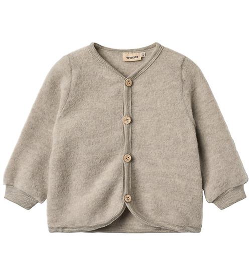 Wheat Cardigan - Uldfleece - Kari - Khaki Melange