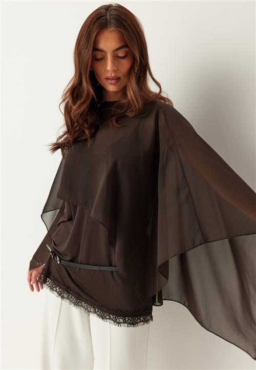 Bubbleroom Occasion Sheer Chiffon Cape