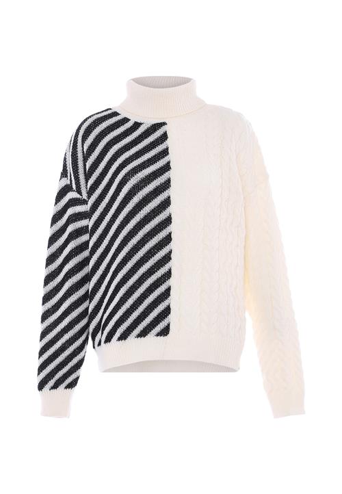 FENIA Pullover  sort / uldhvid